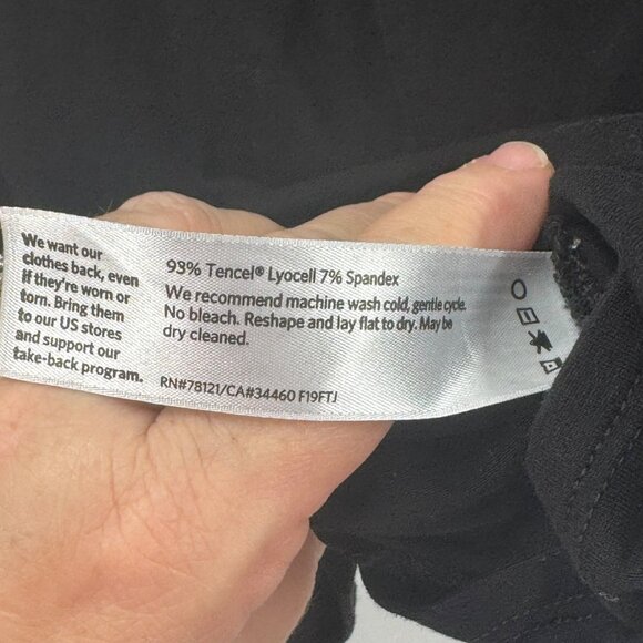 Eileen Fisher Black Tencel & Spandex Womens Tunic Tee Shirt W/ Side Slits - Picture 4 of 6